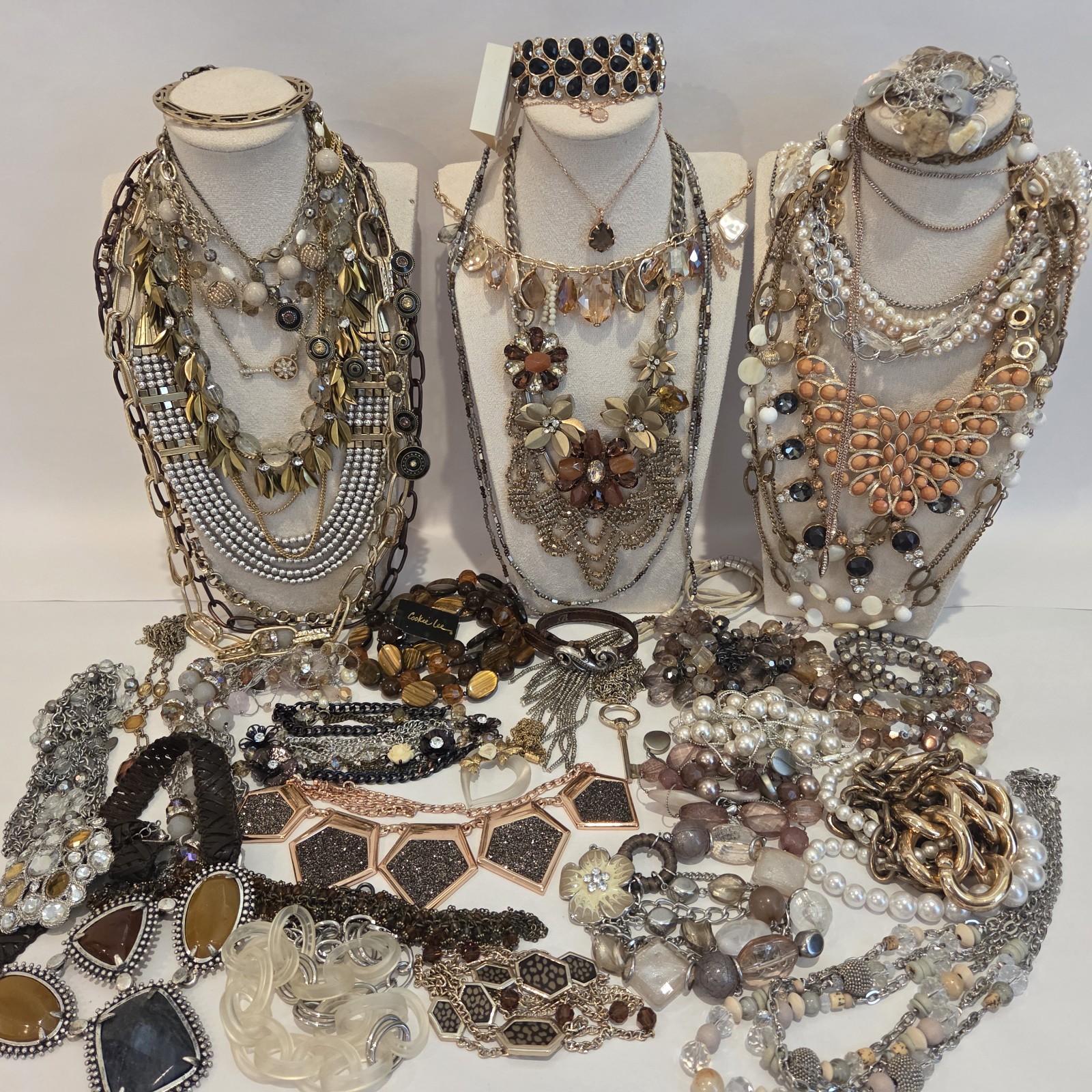 Large Lot of Signed Designer Costume Jewelry 42 Items 5.5 Lbs Cookie Lee Chico’s