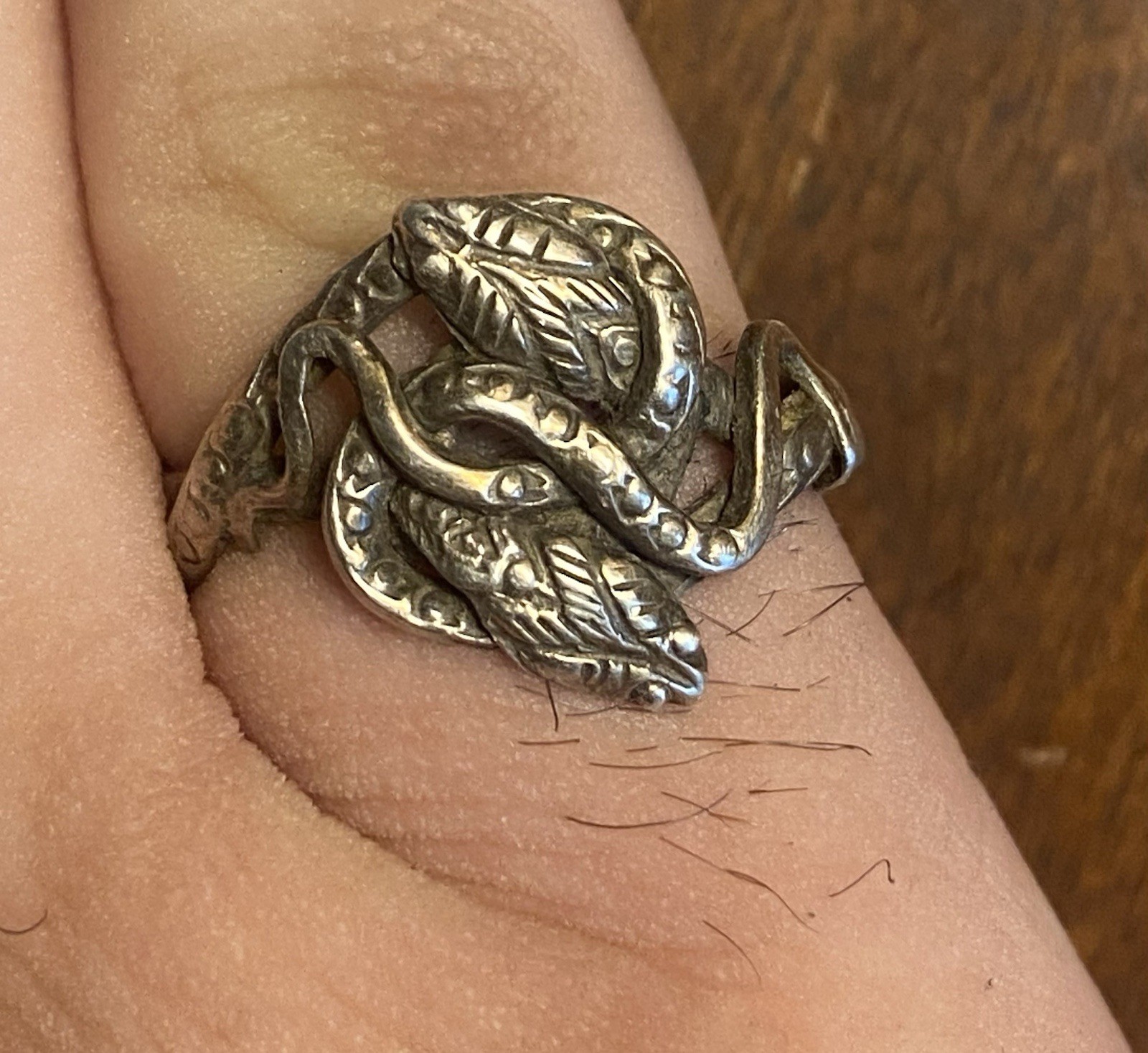Antique Victorian Sterling Snake Ring Size 10
