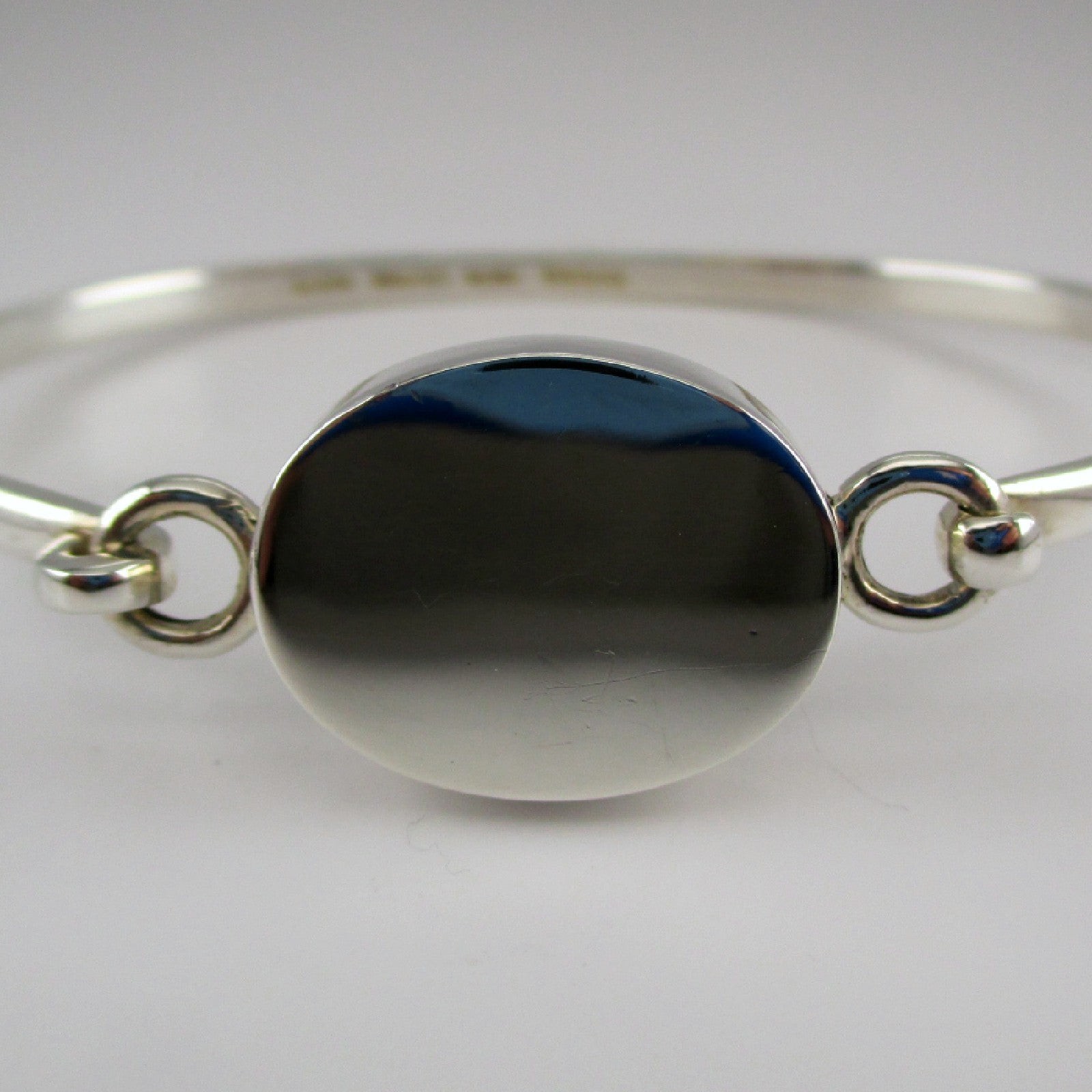 Sterling Silver ENGRAVABLE Charm Bracelet BANGLE Engraving OVAL Birthday Gift
