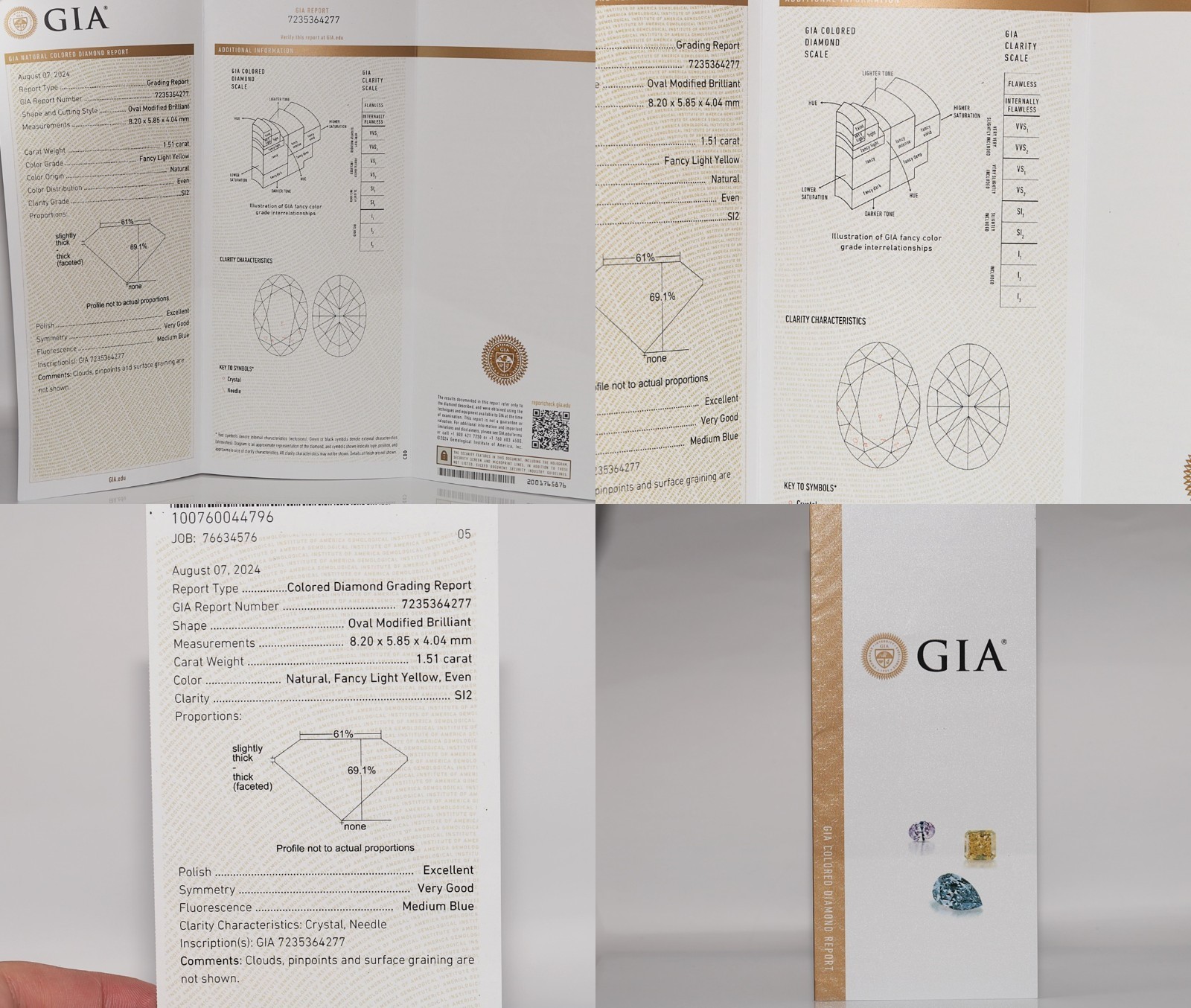 18k Gold 1.51 ct Light Fancy Color Oval Cut GIA Certified Solitaire Ring
