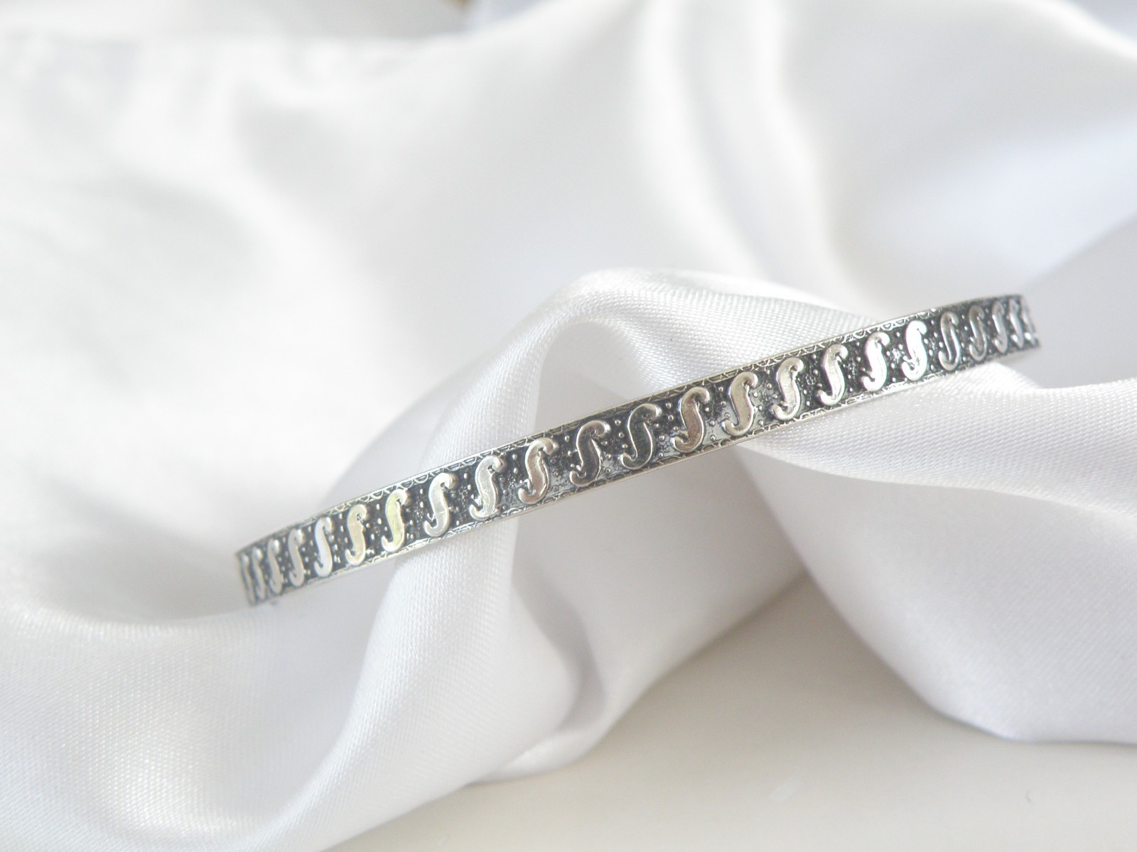 Vintage Sterling Silver 925 Rare Danecraft Felch Slip on Bracelet 7.5″