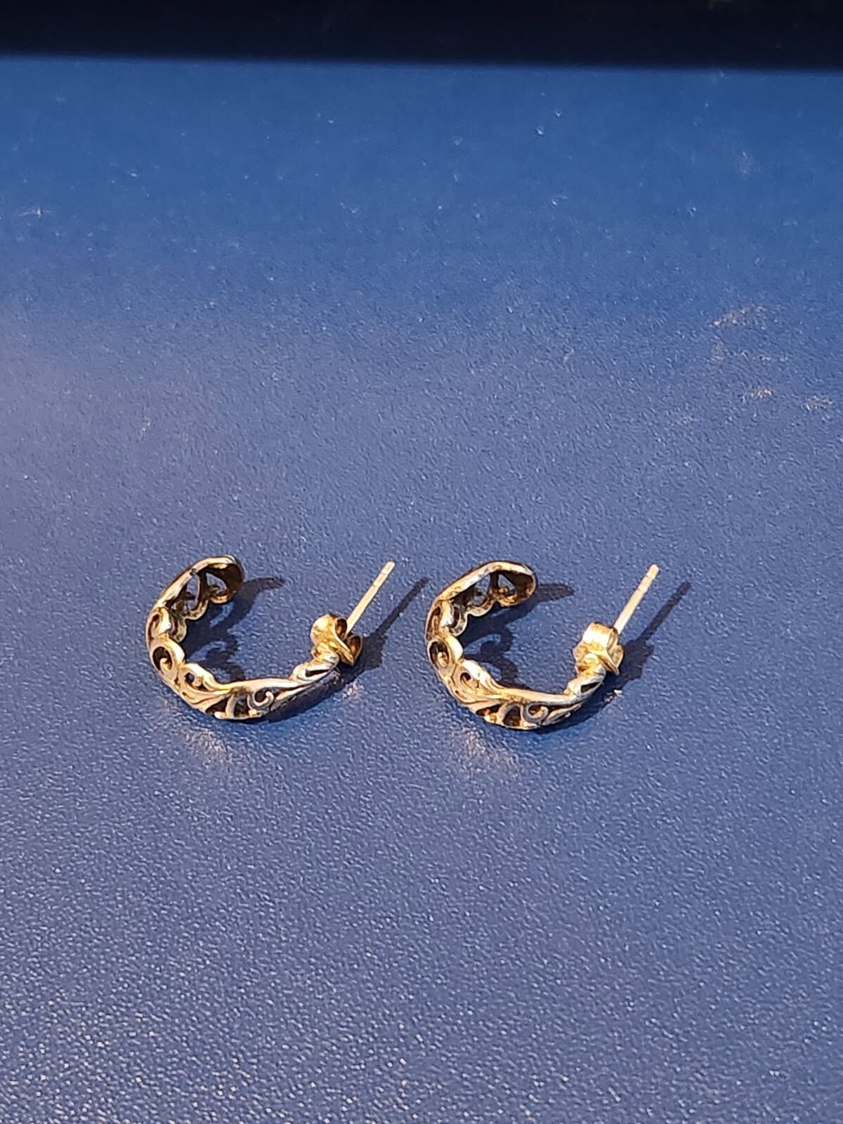 Sterling Silver Floral Design Hoop Earrings