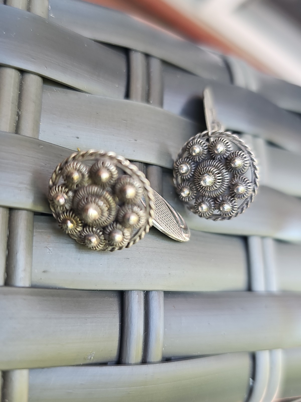 Antique Dutch Zeeuwse Knoop Cufflinks- 835 Silver Filigree Zeeland Button Sword