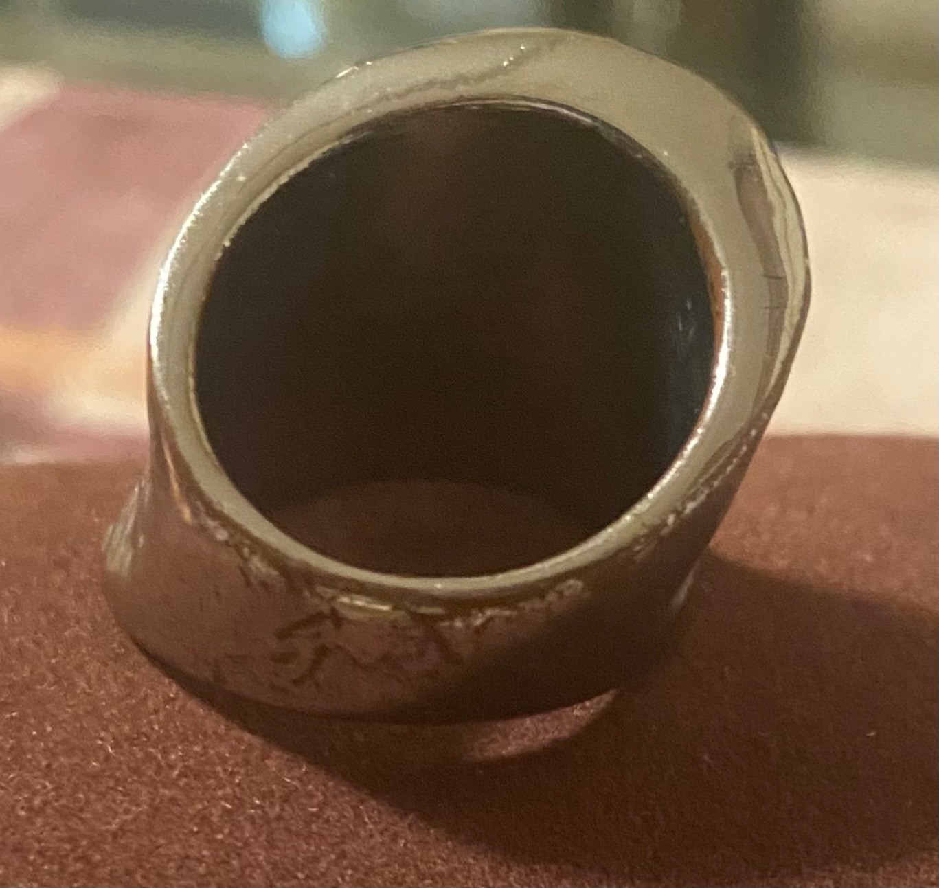 Vintage Silver Chunky Dome Ring Hammered Liquid Metal Futuristic Unisex Jewelry