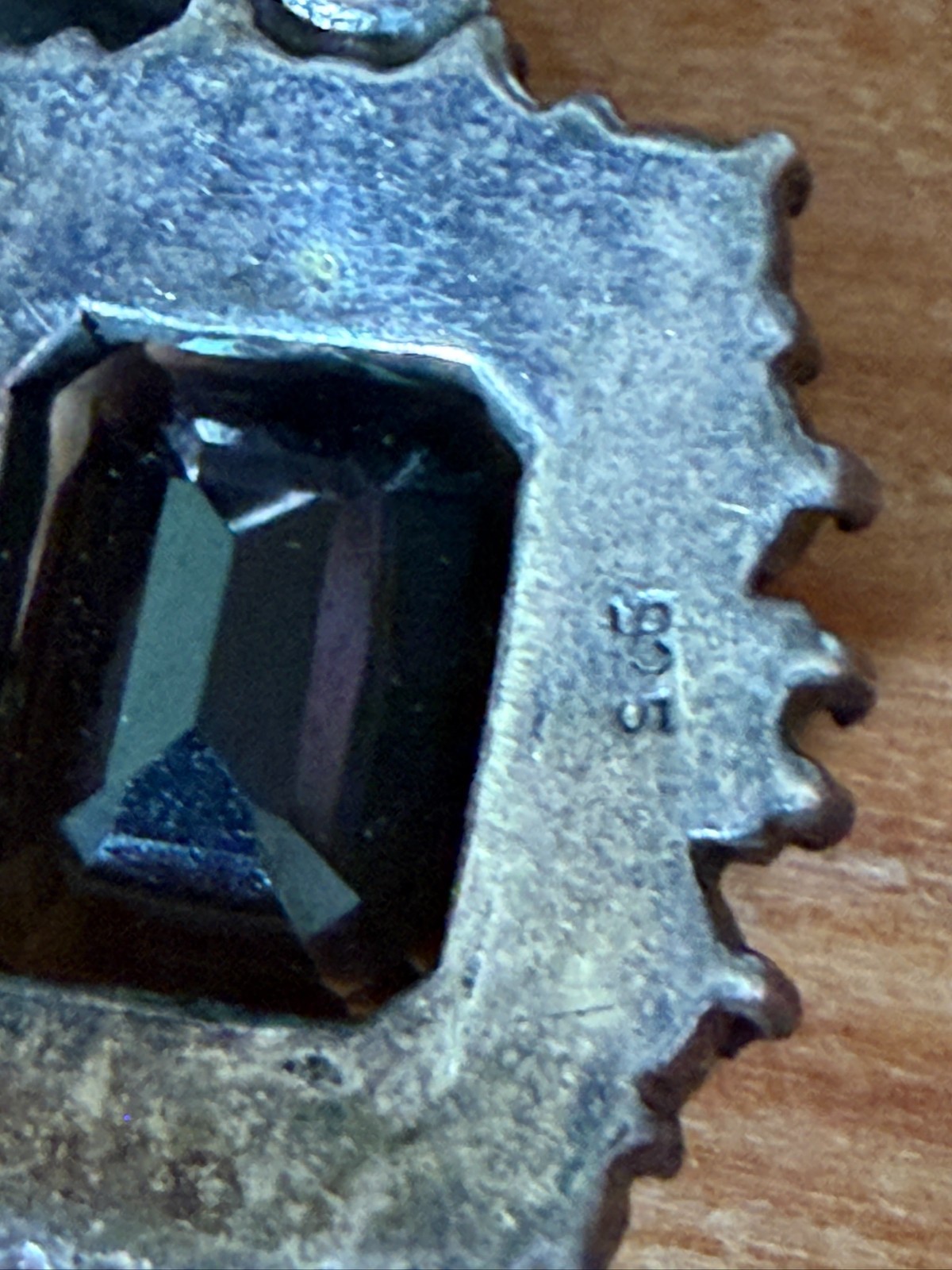 Lovely Antique Sterling Silver pendant with Smoky Quartz and Marcasite