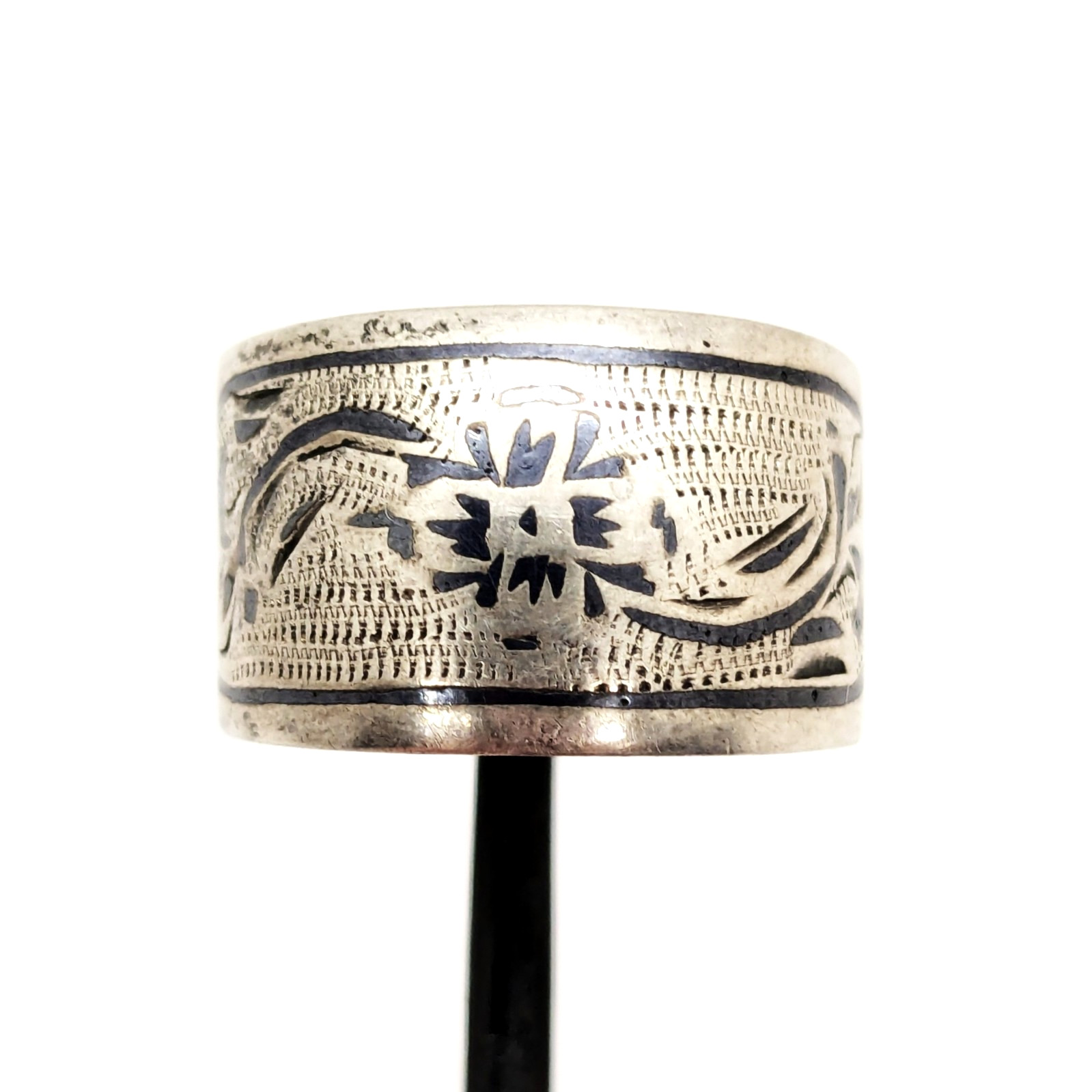Vintage RING KUBACHI Silver⭐️916 stamp Star ussr with Blackening-size: 6.5US #13
