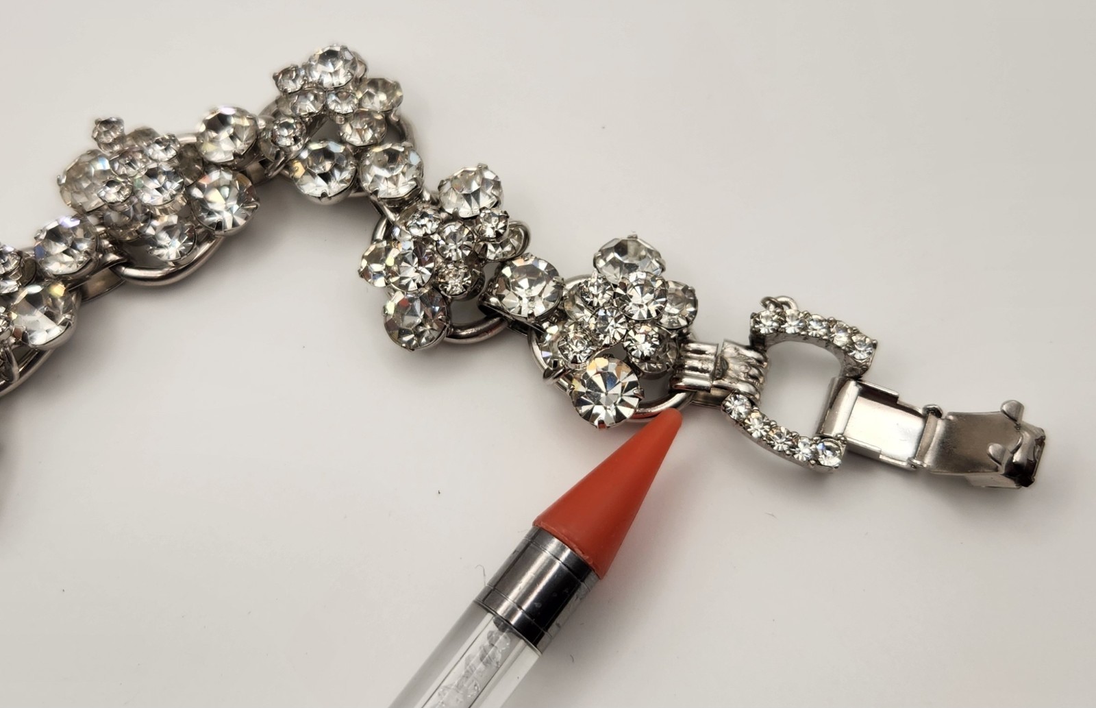 Verified Juliana D&E Ref 5757 Rhinestone Bracelet 5 Link Crystal Vintage 7″ READ