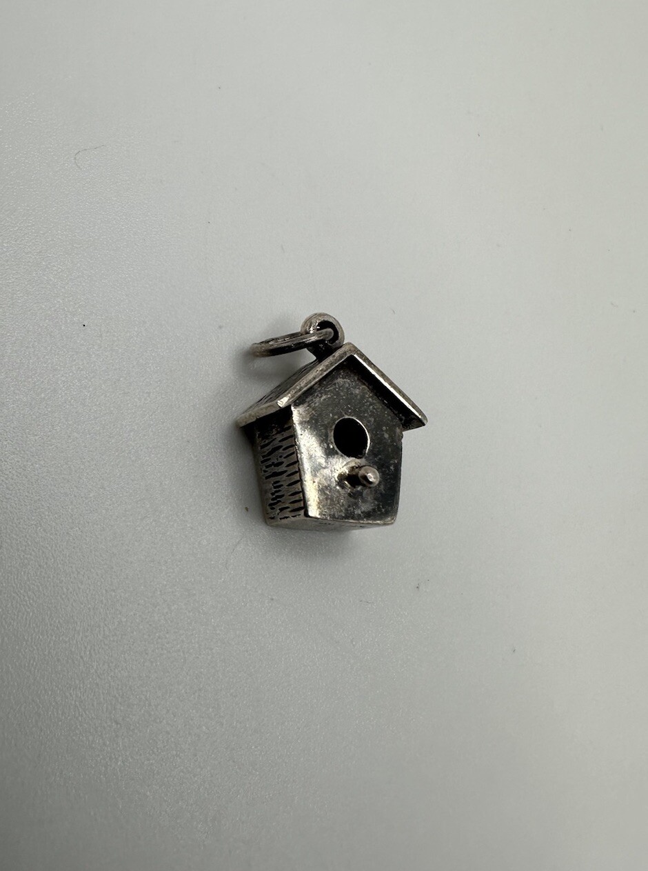 VNT Sterling Silver Brown County Silver Co Bird House Bracelet Charm 2.2cm JB6