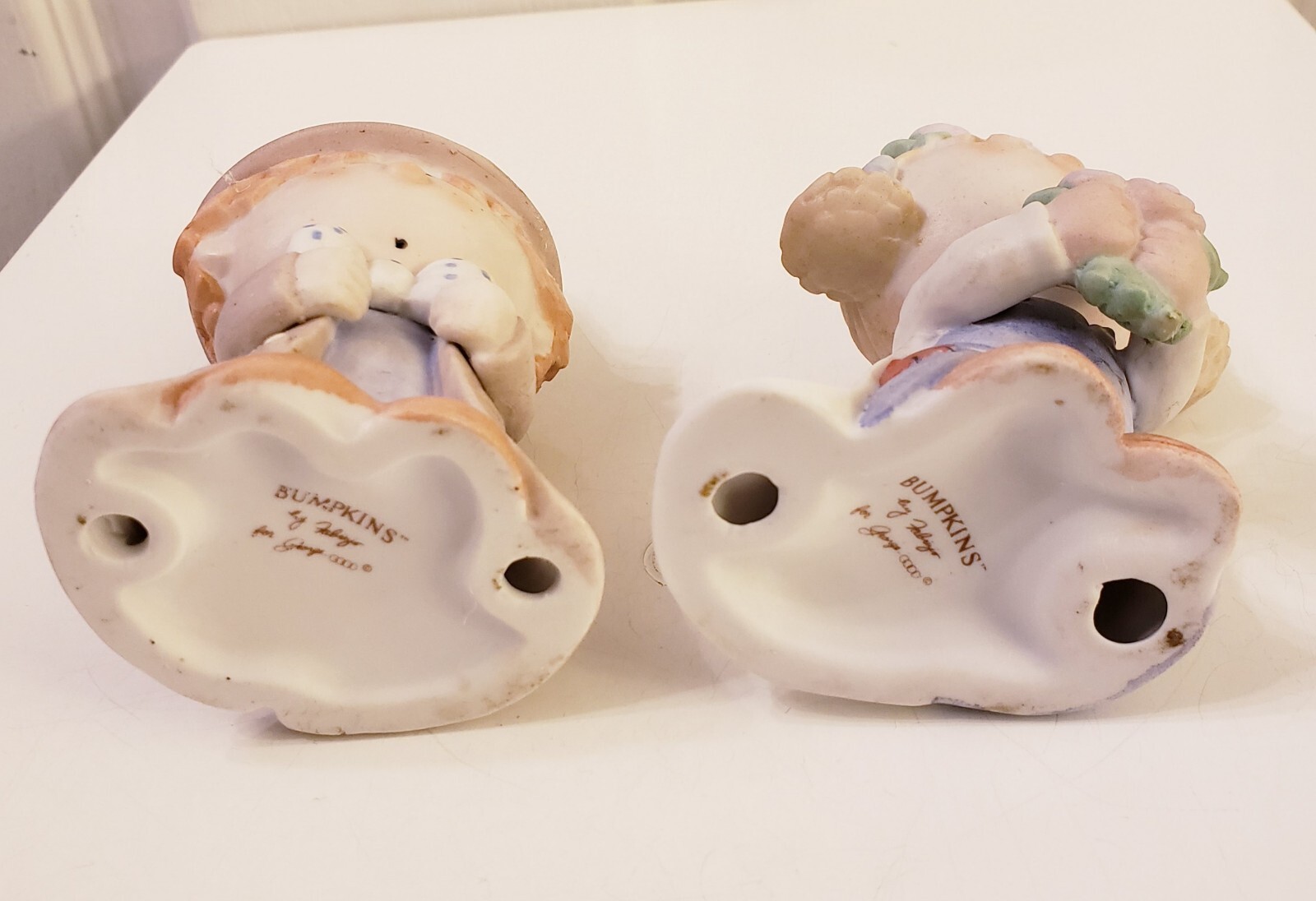 RARE Vintage Pair BUMPKINS “GROOM & BRIDE” Porcelain figures