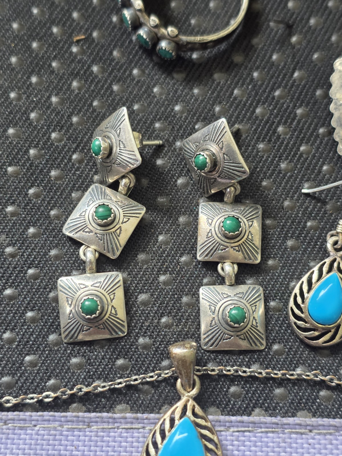 Vintage Sterling Silver Native American Style Jewelry Lot 4 Scrap Or Wear D3