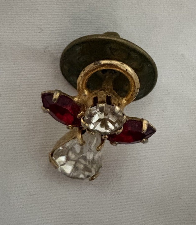 Vintage Guardian Angel Rhinestone Pin