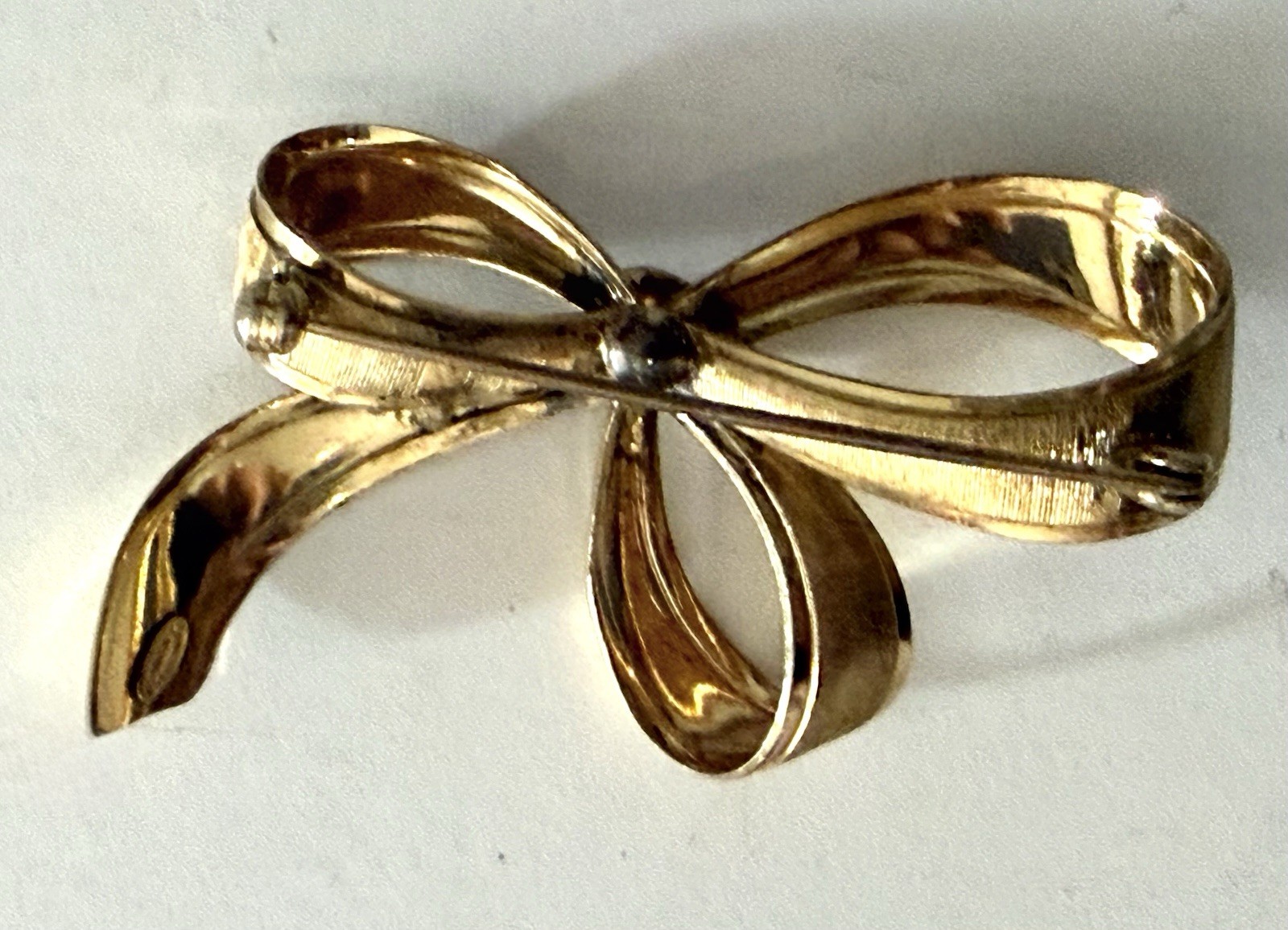 Vintage Germany Rolled Gold Bow Ribbon Brooch