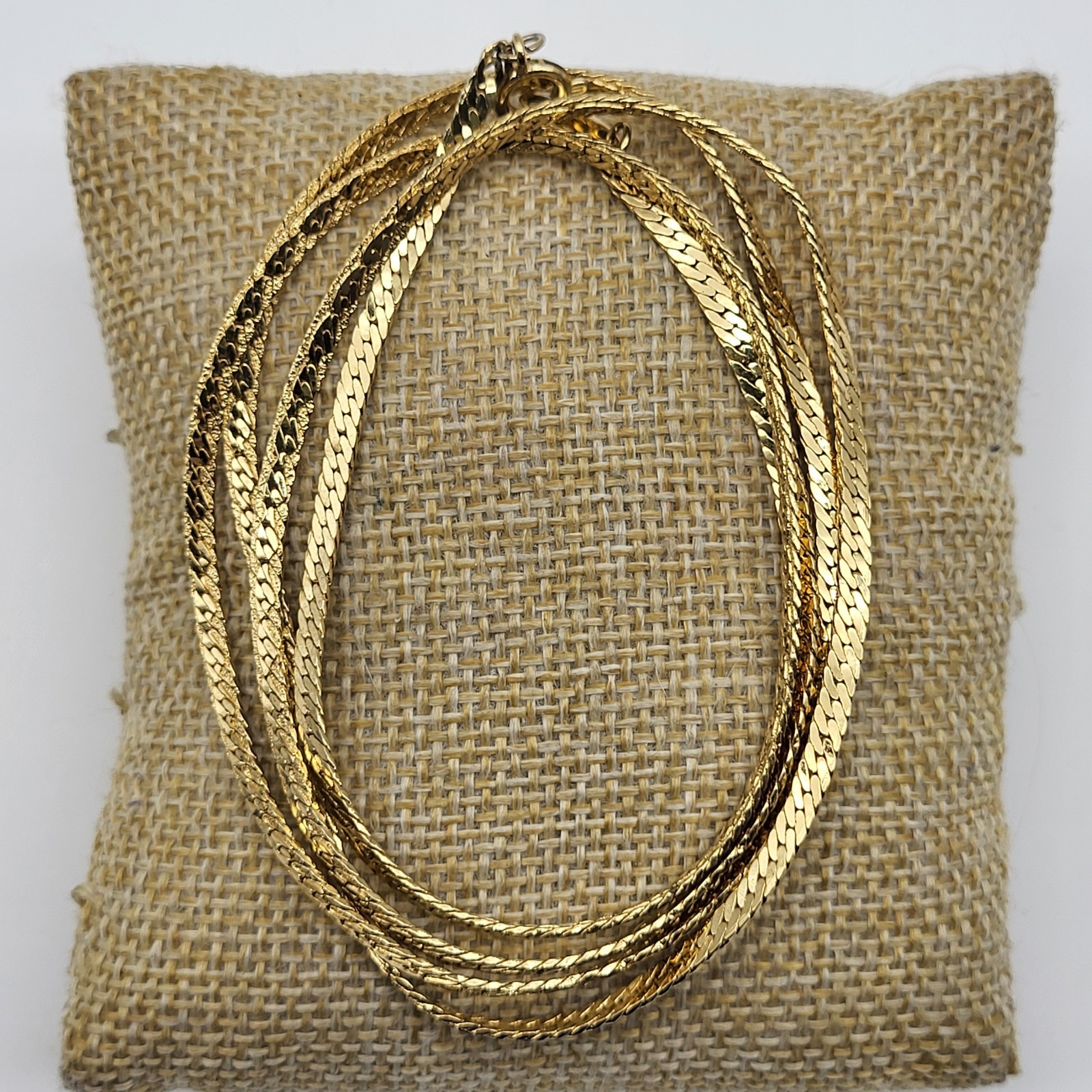 Vintage Trifari Gold Plated Simple Chain Necklace MCM Minimalist