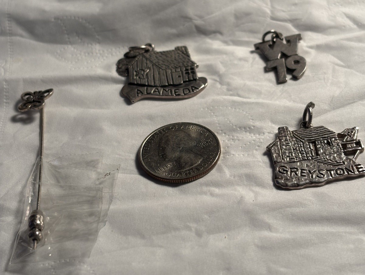 Vintage Lot Of 4: James Avery 925 Stick Pin Butterfly + Three Pendants, Charms