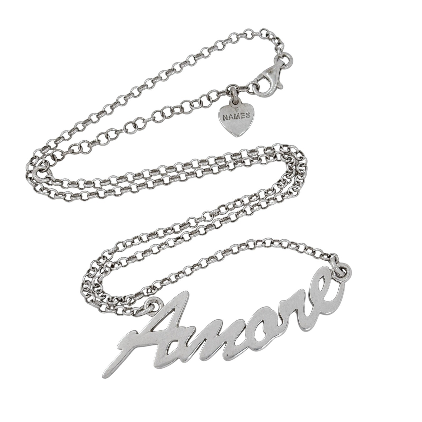 Vintage Italy Sterling Silver 925 | Amore Necklace 16.5″-18.5″