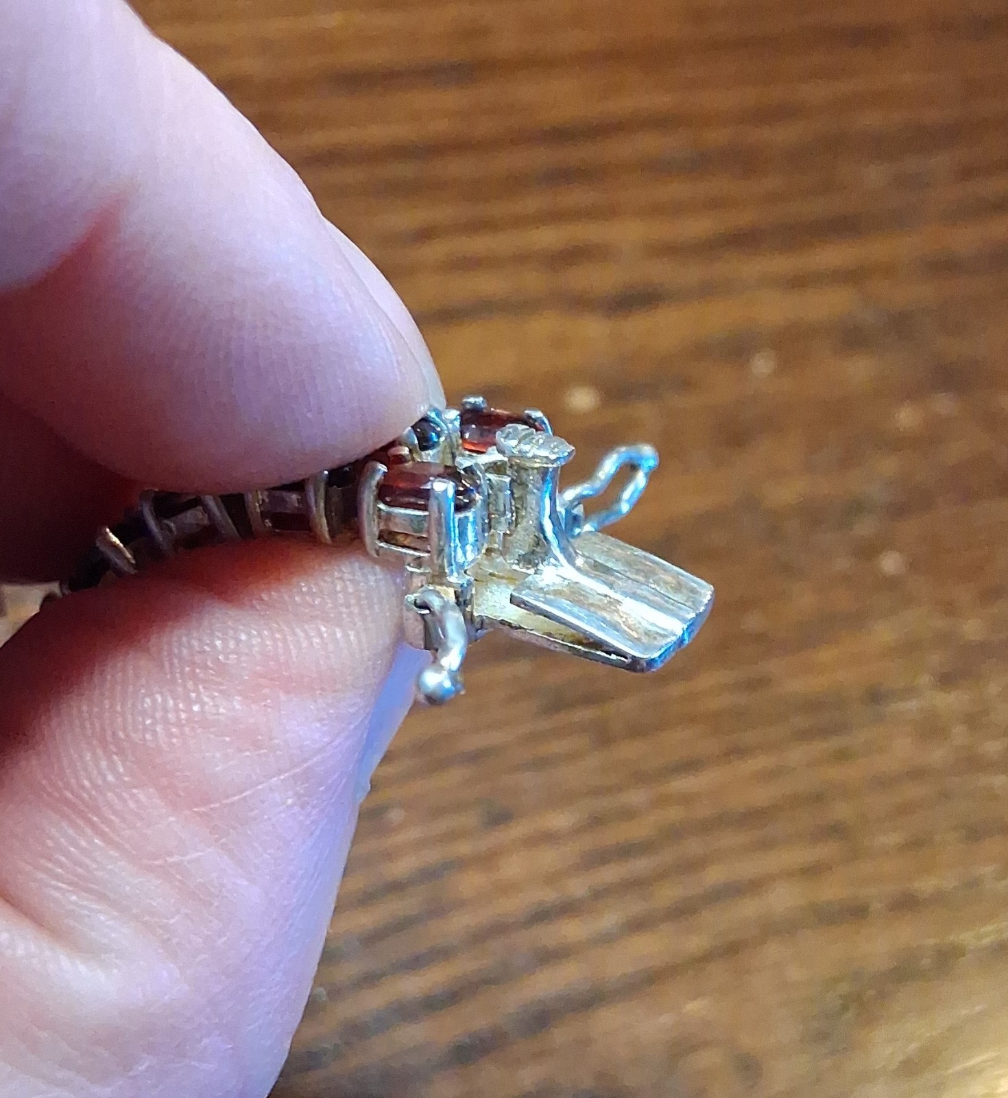 Vintage 1990s Sterling Garnet CZ Tennis Bracelet 37grams See Pics/Description