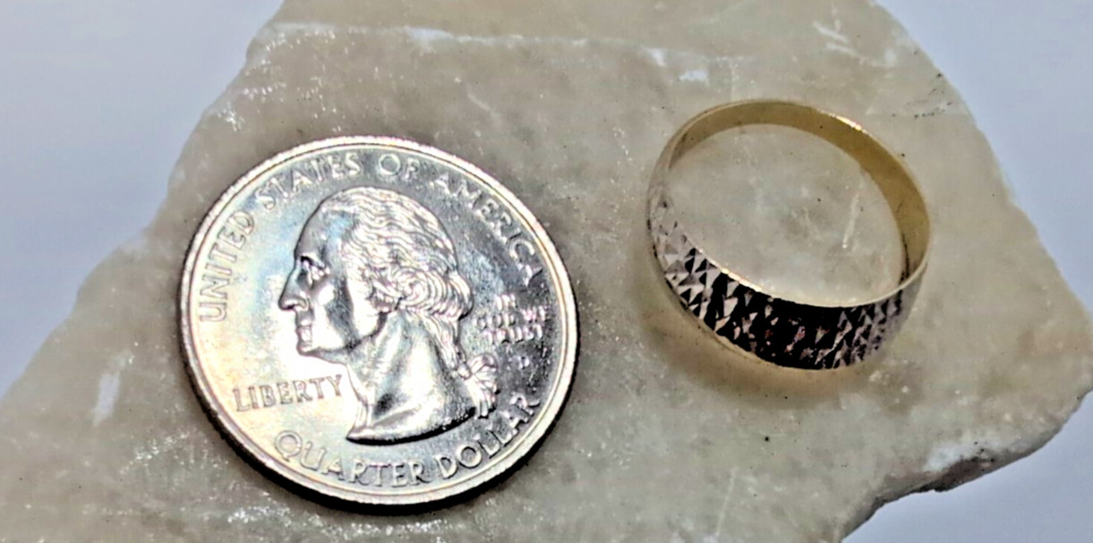 14k VTG 6-see pics Textured Yellow White Gold Ring Vtg 1.88 Grams
