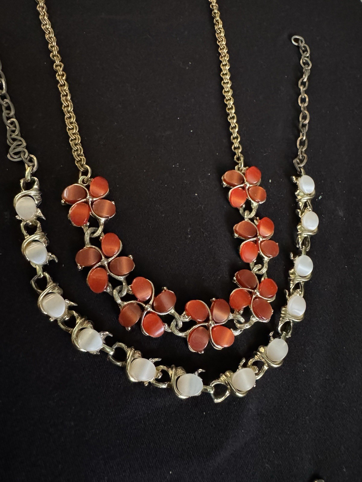 Vintage Thermoset Moonglow Necklaces
