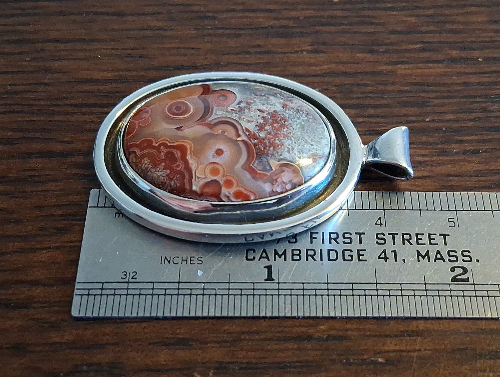 Vintage Sterling Crazy Lace Agate Pendant 19grams See Pics/Description