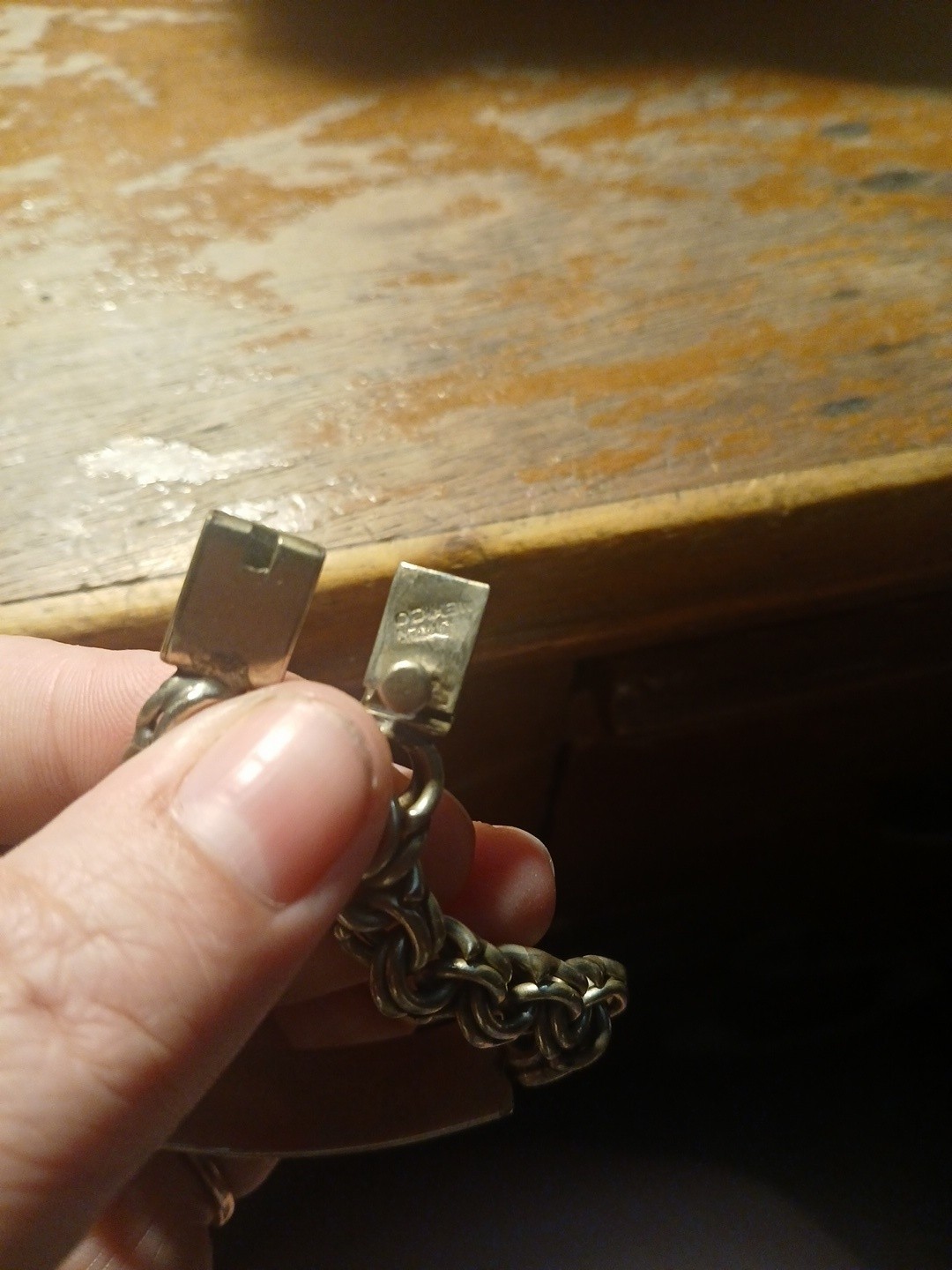 Vtg. Engravable ID Bracelet Brushed Gold Tone Link Bracelet Metal Unknown