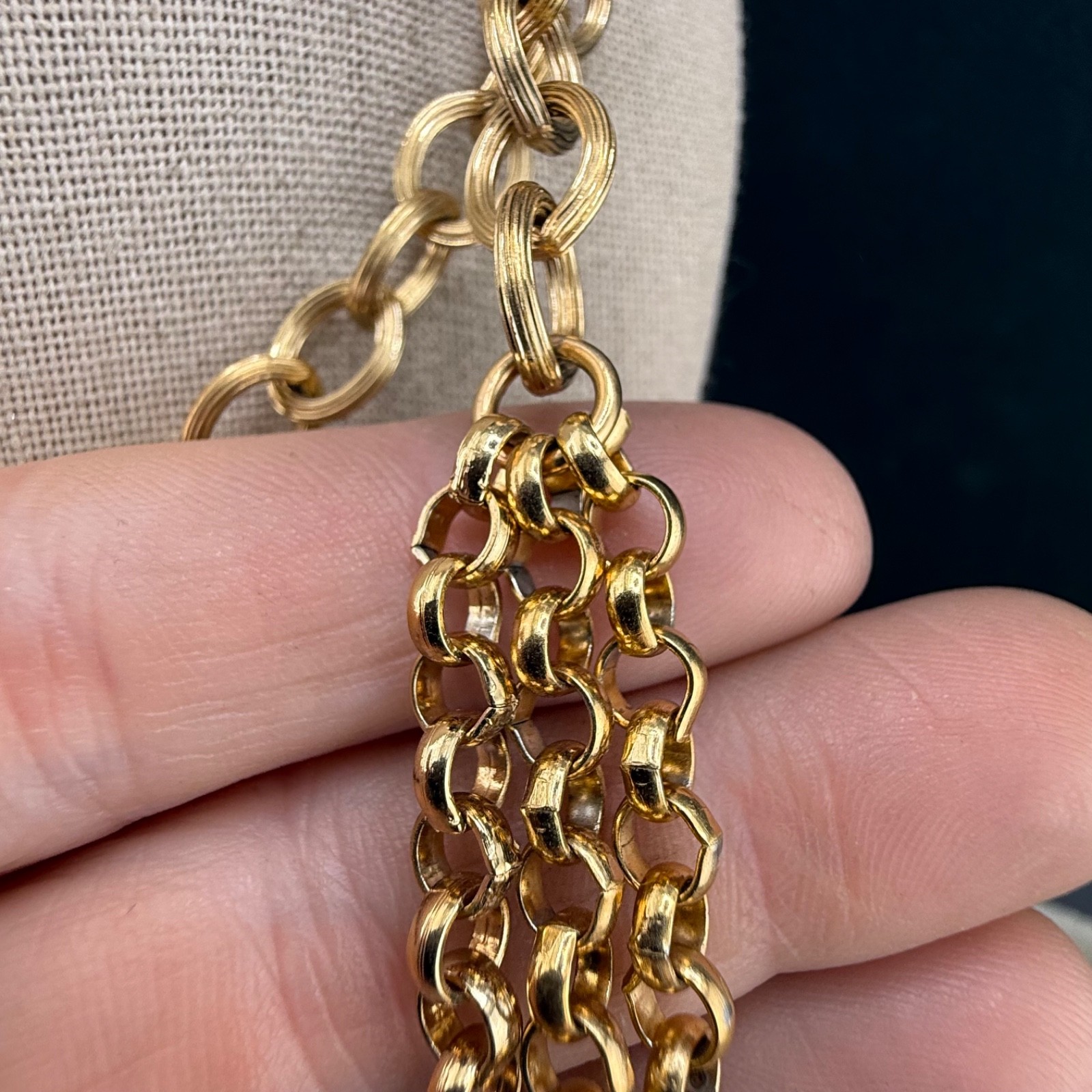 Vintage Opera Lariat Tassel Necklace Gold Tone 48”