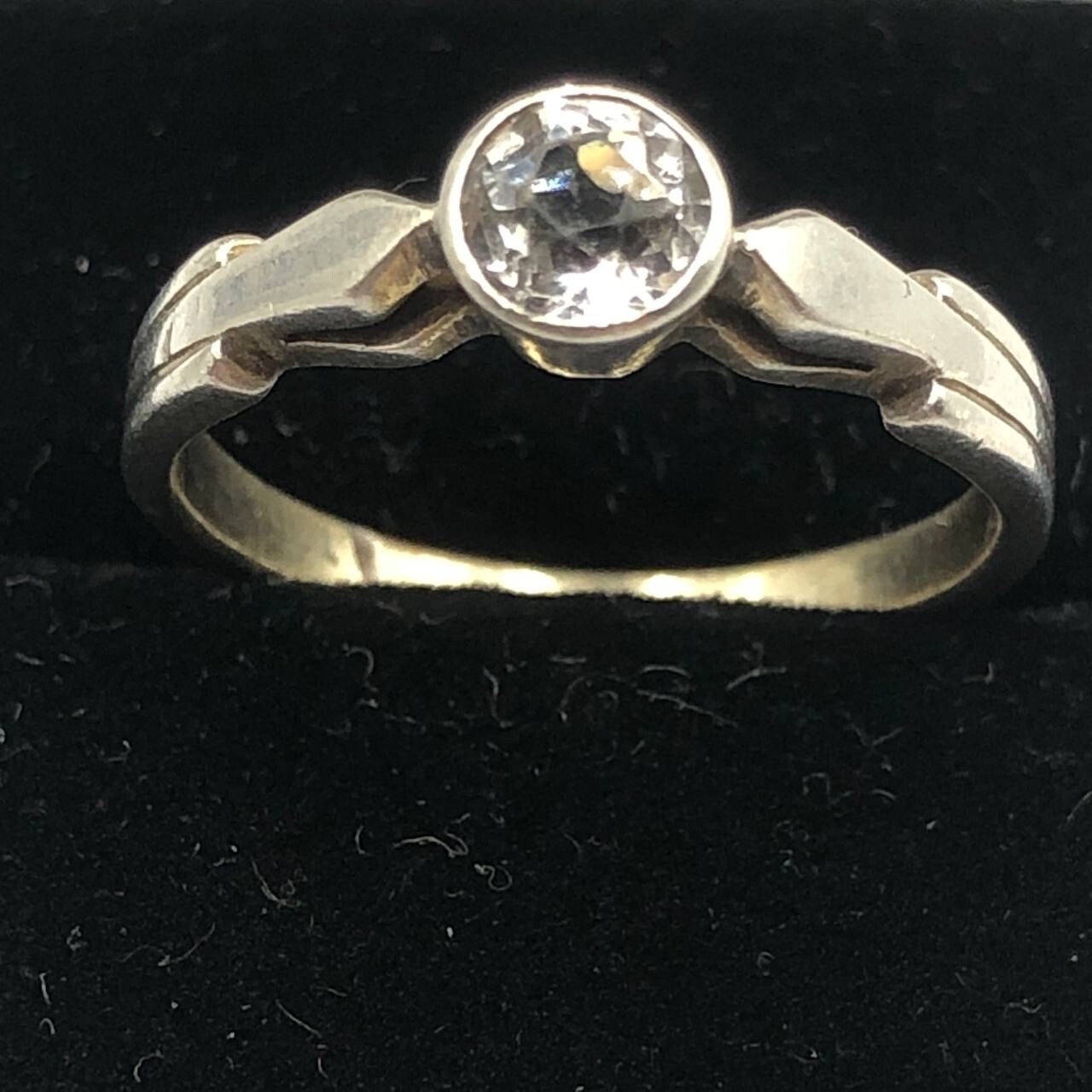 Vintage Soviet Rock Crystal Ring Silver 875 РС