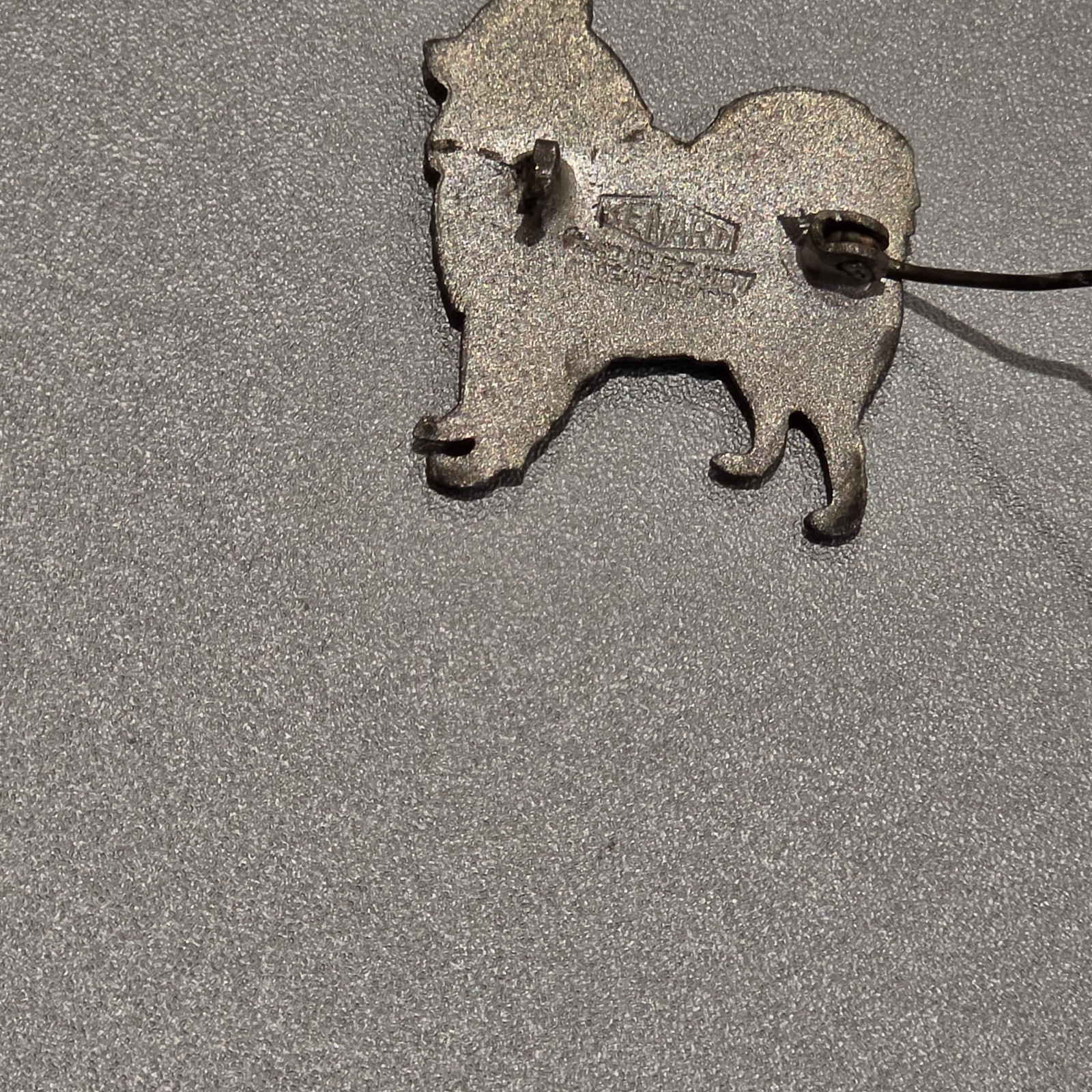 Vintage Kenart Pomeranian Dog Brooch Pin England Metal Heavy
