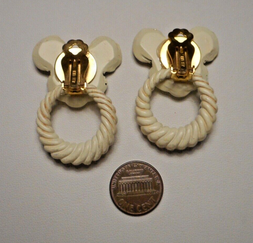 Jeff Lieb Rhinestone Jeweled Mickey Mouse Clip Earrings w Detachable Hoops