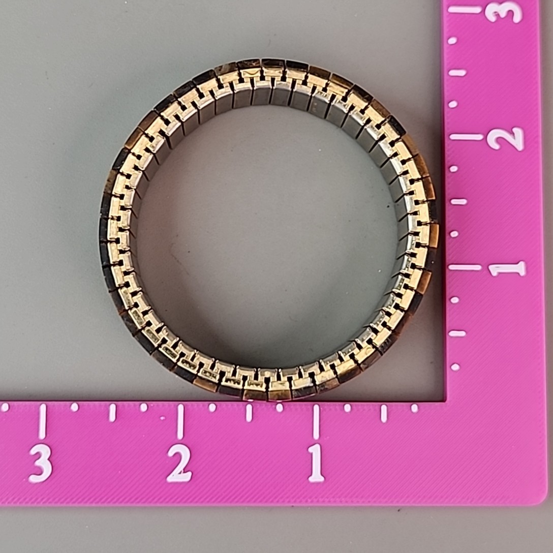 Vintage Tigers Eye Expandable Bracelet Hong Kong Stretch 6.5″