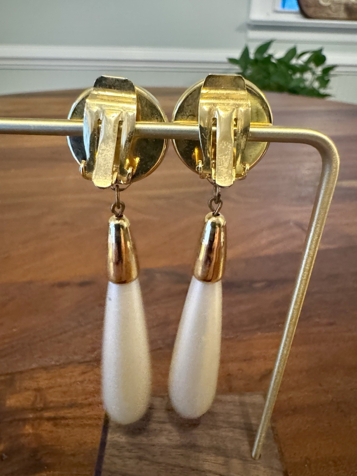 3 Pair Vintage 1980-1990s Clip On Earrings Gold Tone Faux Pearl