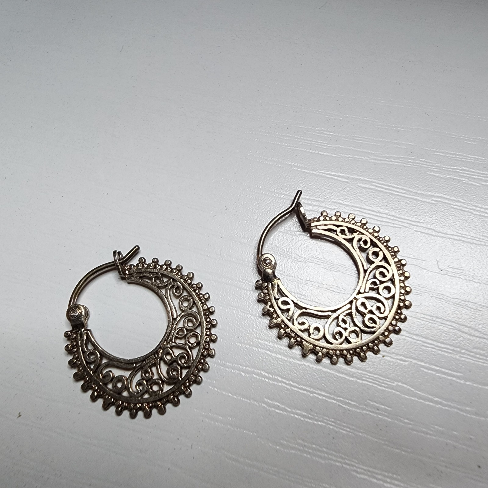 Vintage Moon Earrings Metal Dangle Crescent
