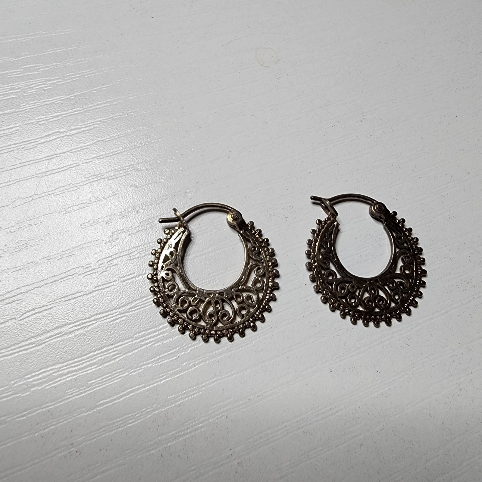 Vintage Moon Earrings Metal Dangle Crescent
