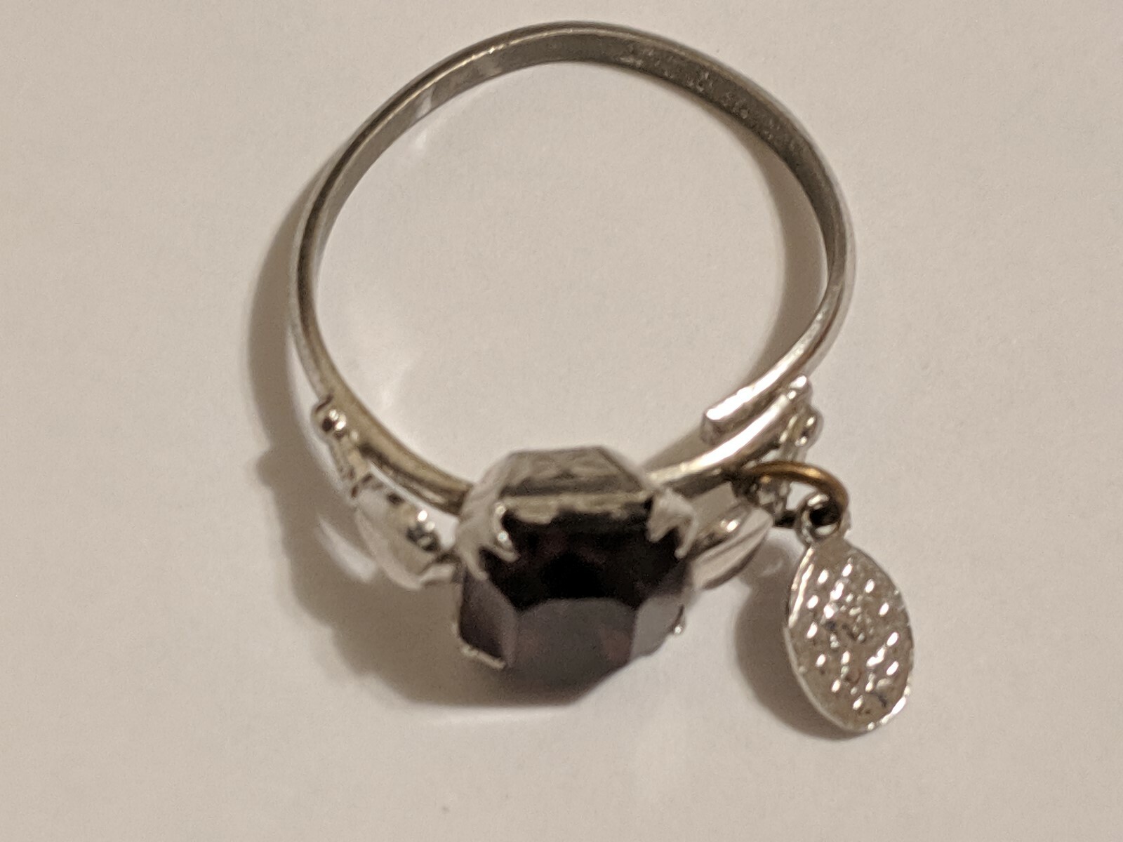 VINTAGE UNCAS ADJUSTABLE RING STERLING SILVER PATENT 2763140 PURPLE STONE