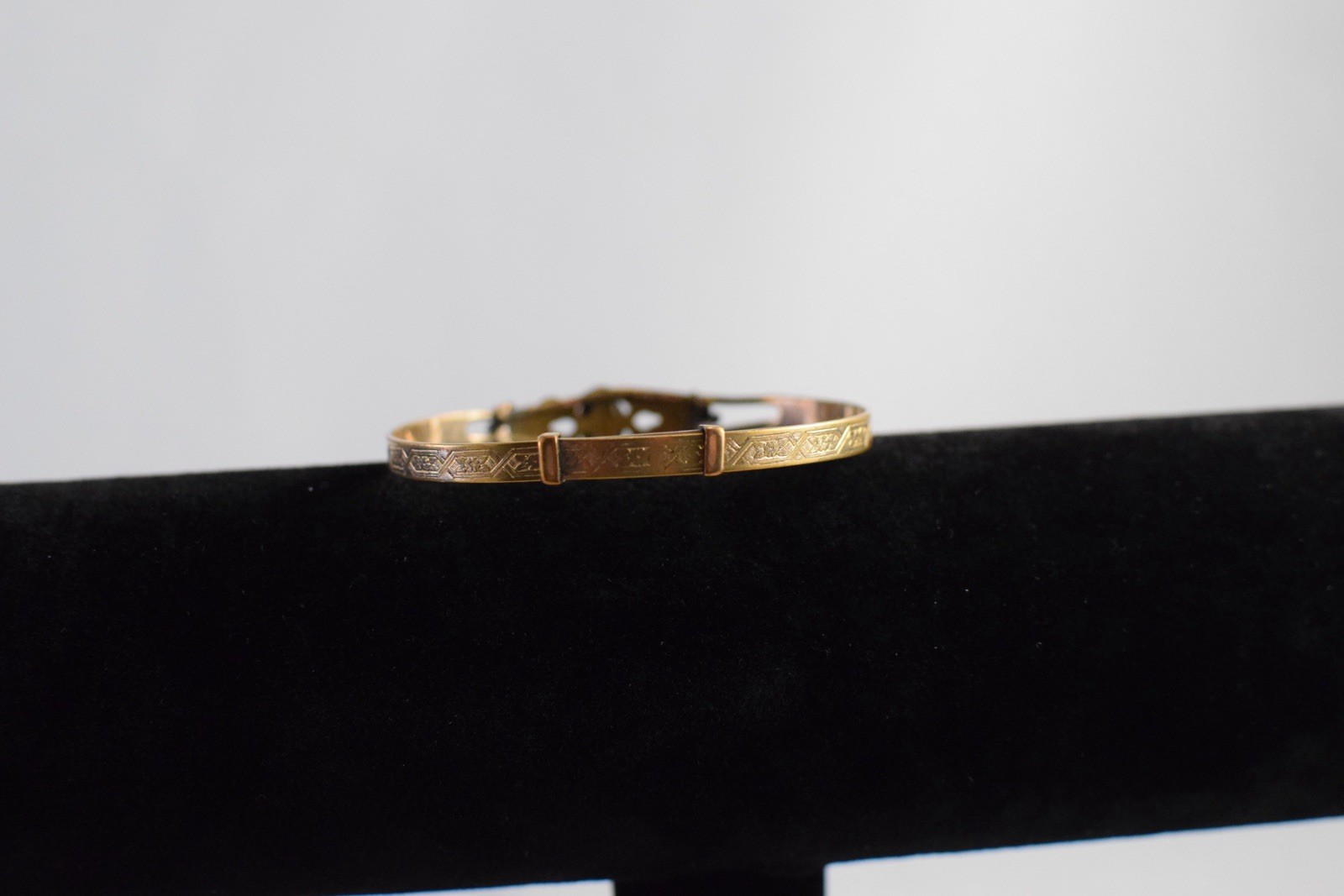 Antique Victorian Rolled Gold Floral Expandable Bangle Bracelet Read