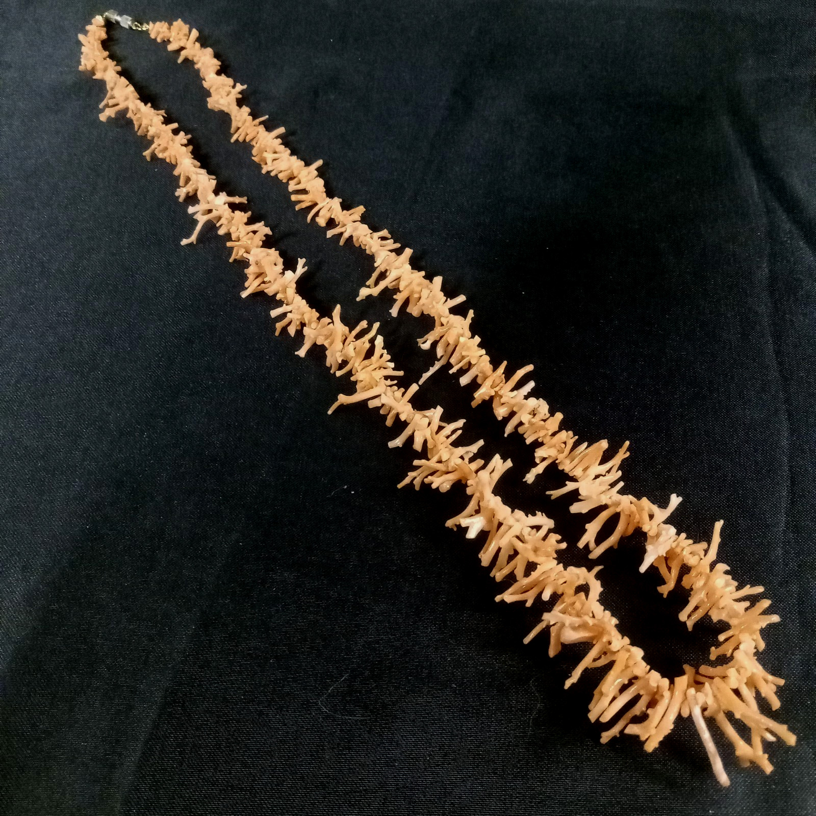 Vintage Kauai Pink Coral Branch Twist Necklace 12in Handmade Hawaii Authentic