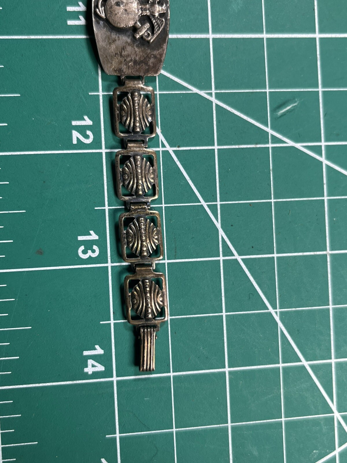 WWII USMC Marine Corps Sweetheart Bracelet Sterling Doris from Ed 12-42