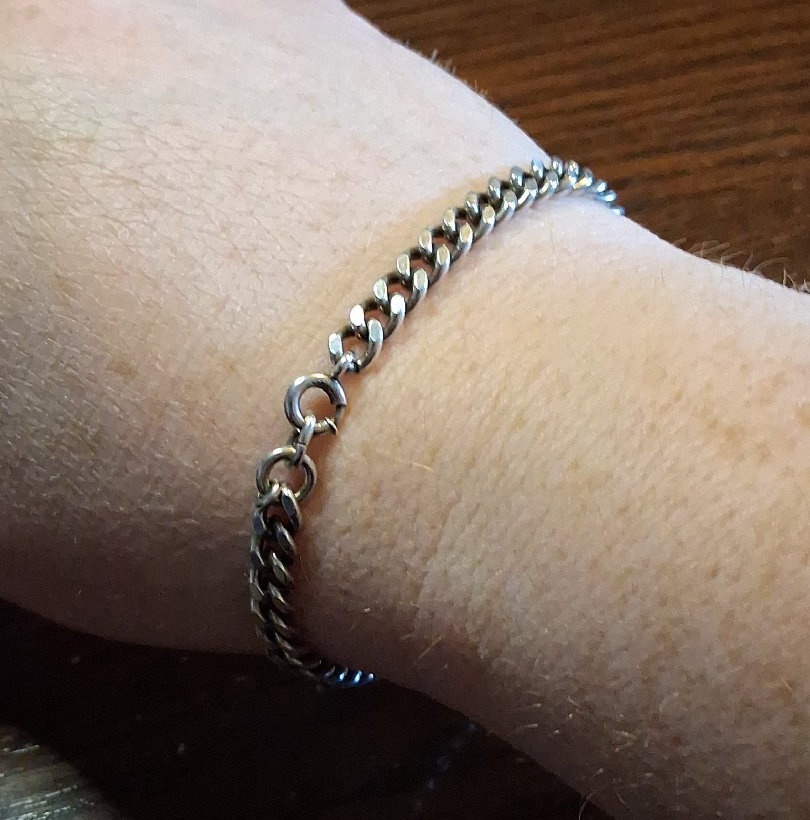 Vintage Chunky Sterling Silver Curb Chain Bracelet 8″ 14g See Pics/Description