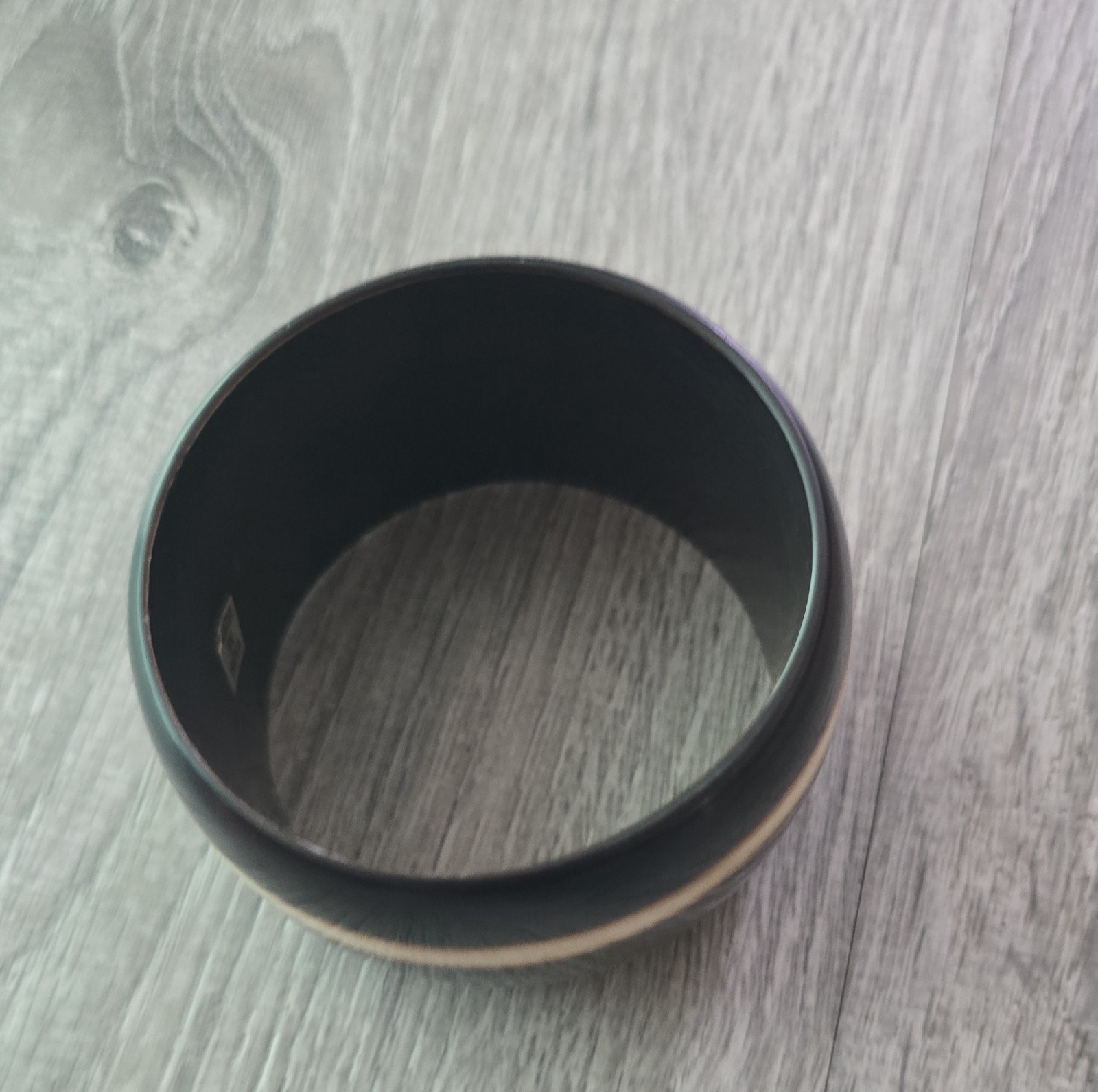 Vintage Chunky Brown Abstract Striped Wide Bangle Bracelet Made in India