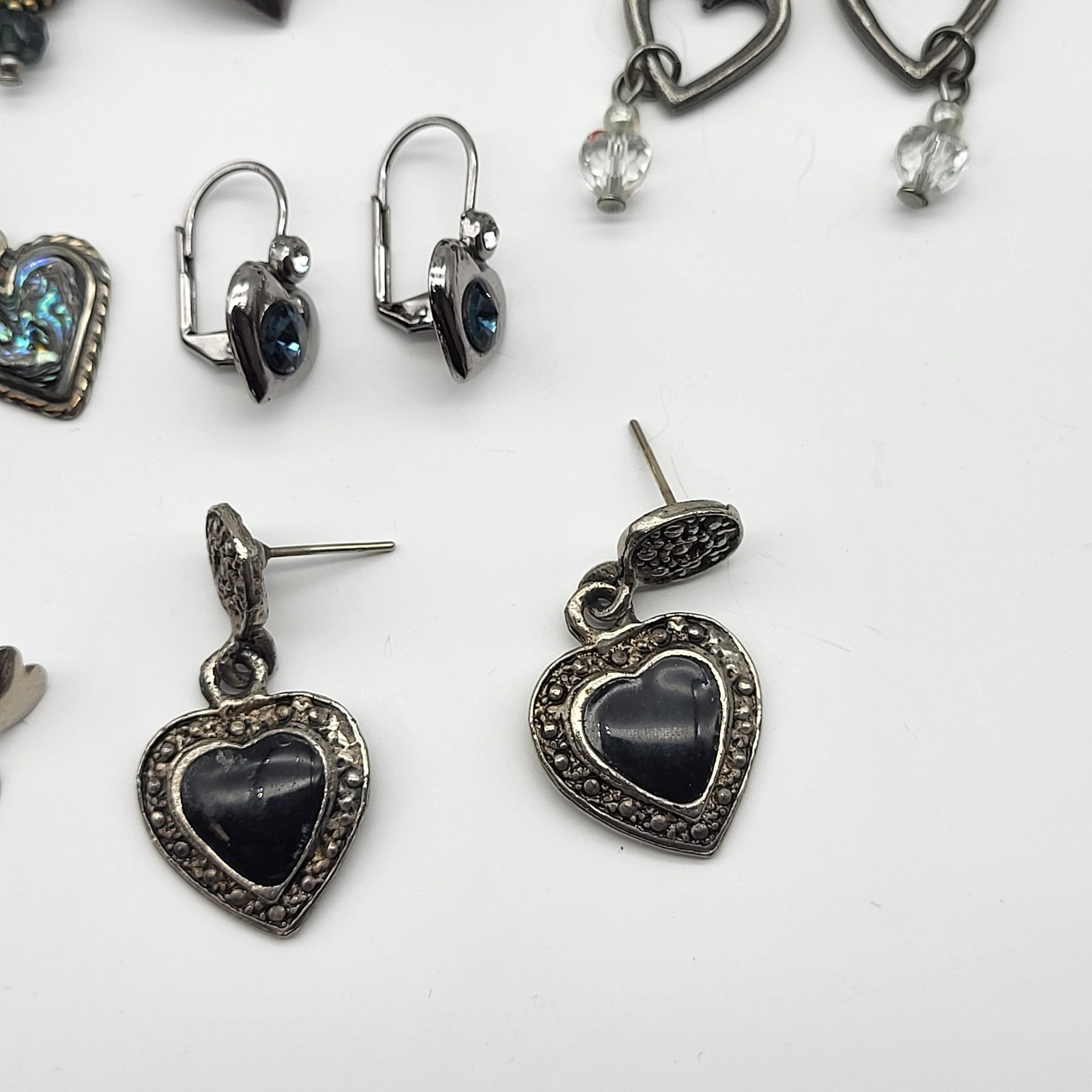 Fabulous Heart earrings Lot Collection Pierced stud dangle Anniversary Love