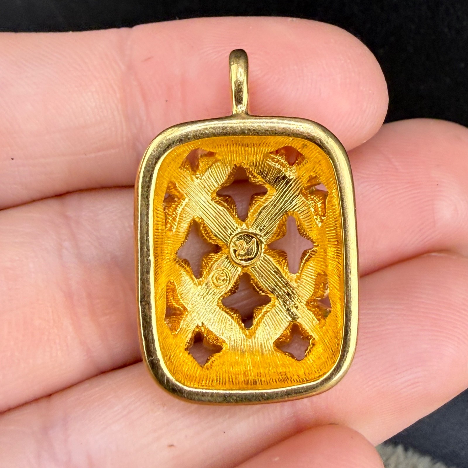 Vintage Swarovski Pendant Gold Tone