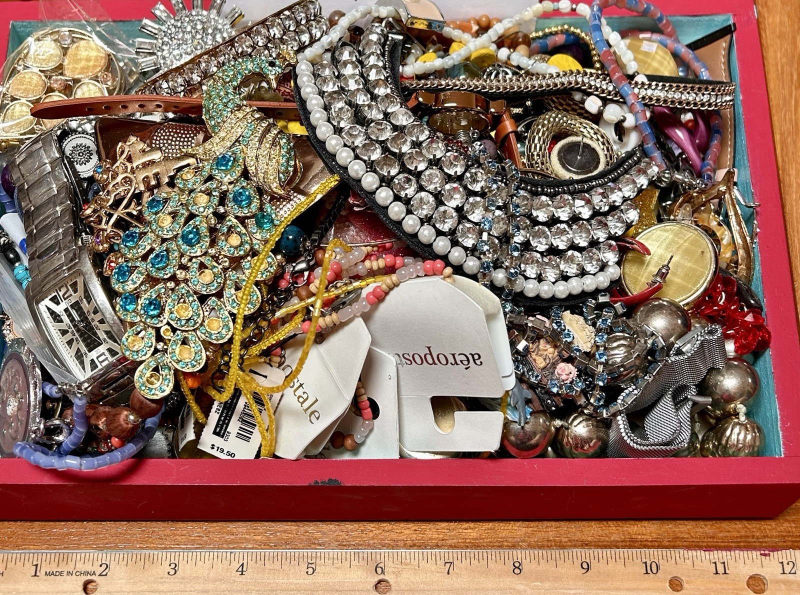 5Lb Vintage Junk/Craft, Curated: Min Acrylic, Zero Tangles. Usable Not Wearable