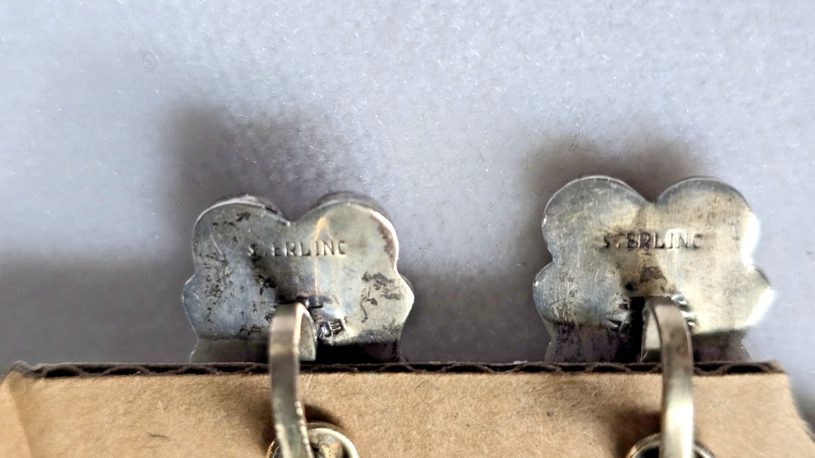 Vintage Earrings 925 Sterling Silver Authentic Abalone Stones Screw back