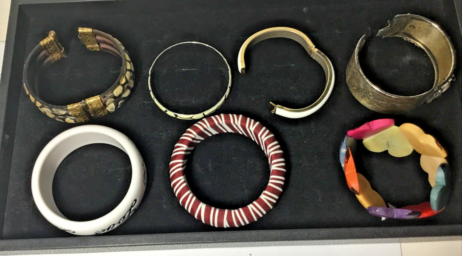 Seven (7) Cuff Bracelets Lot Vintage To Now Jewelry From Estate