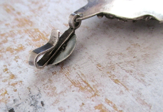 LARGE Brutalist Pendant Artisan Israel – Sterling Silver and Quartz Pendant