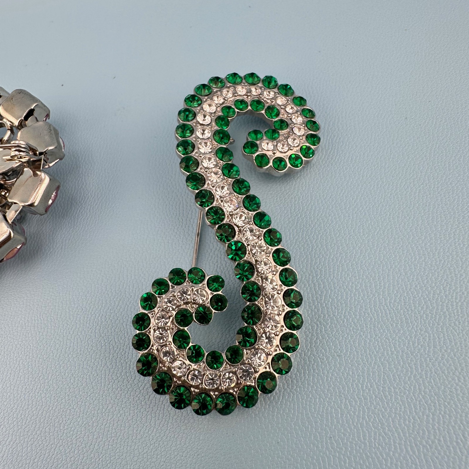Rhinestone Brooch Pin Lot Modern Vintage NOS Letter S Queen Flower by Pilgrim