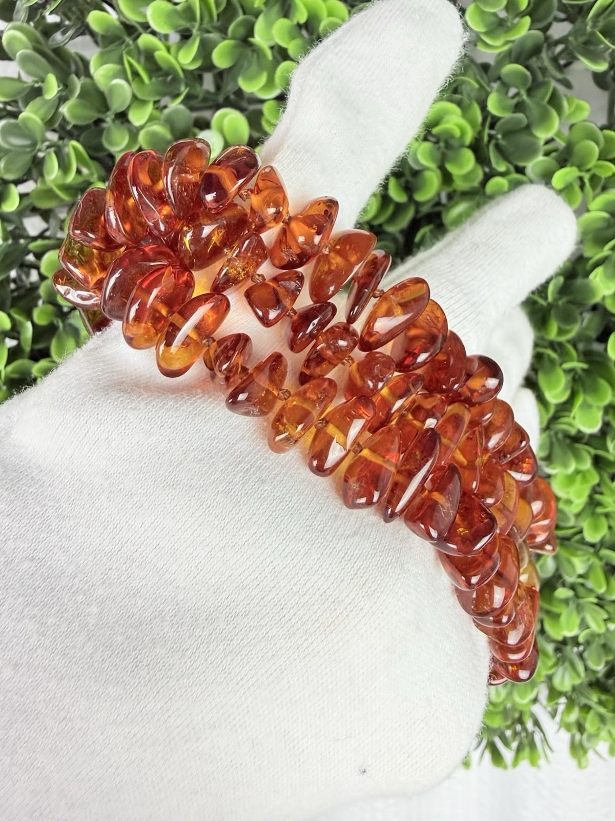 Vintage Genuine Baltic Amber Honey Cognac Hand Knotted Beaded Necklace 27”