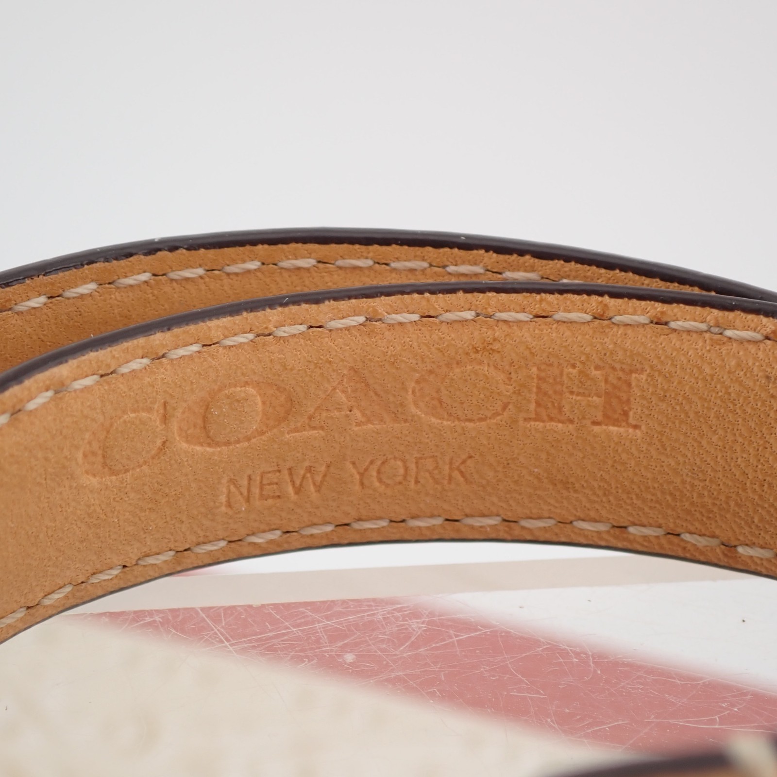 1990’s Coach Tan Leather Turnlock Double Wrap Bracelet