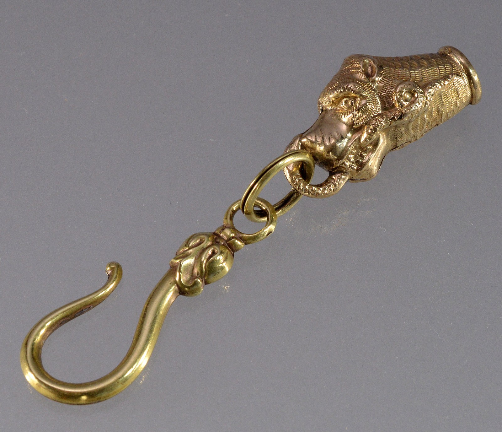 ANTIQUE GEORGIAN DOG SNAKE FIGURINE PENDANT FOB PINCHBECK C.1820