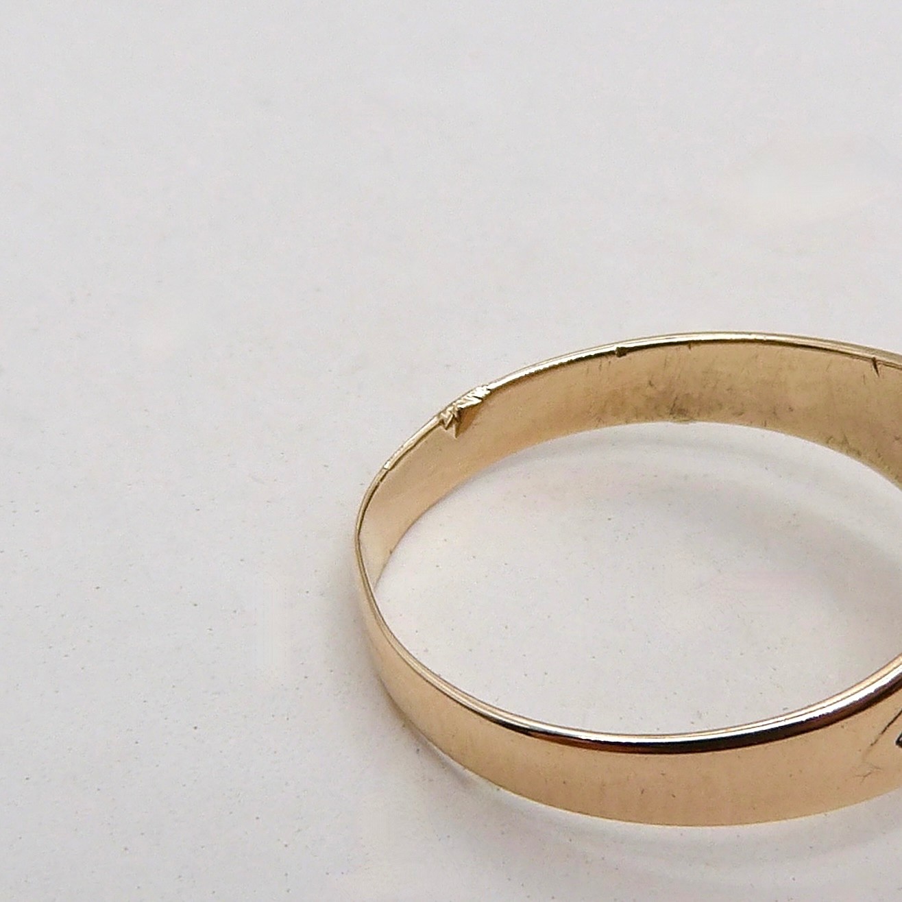Art Nouveau Solid 14k Gold Date Signet School Ring 1904 sz6.5