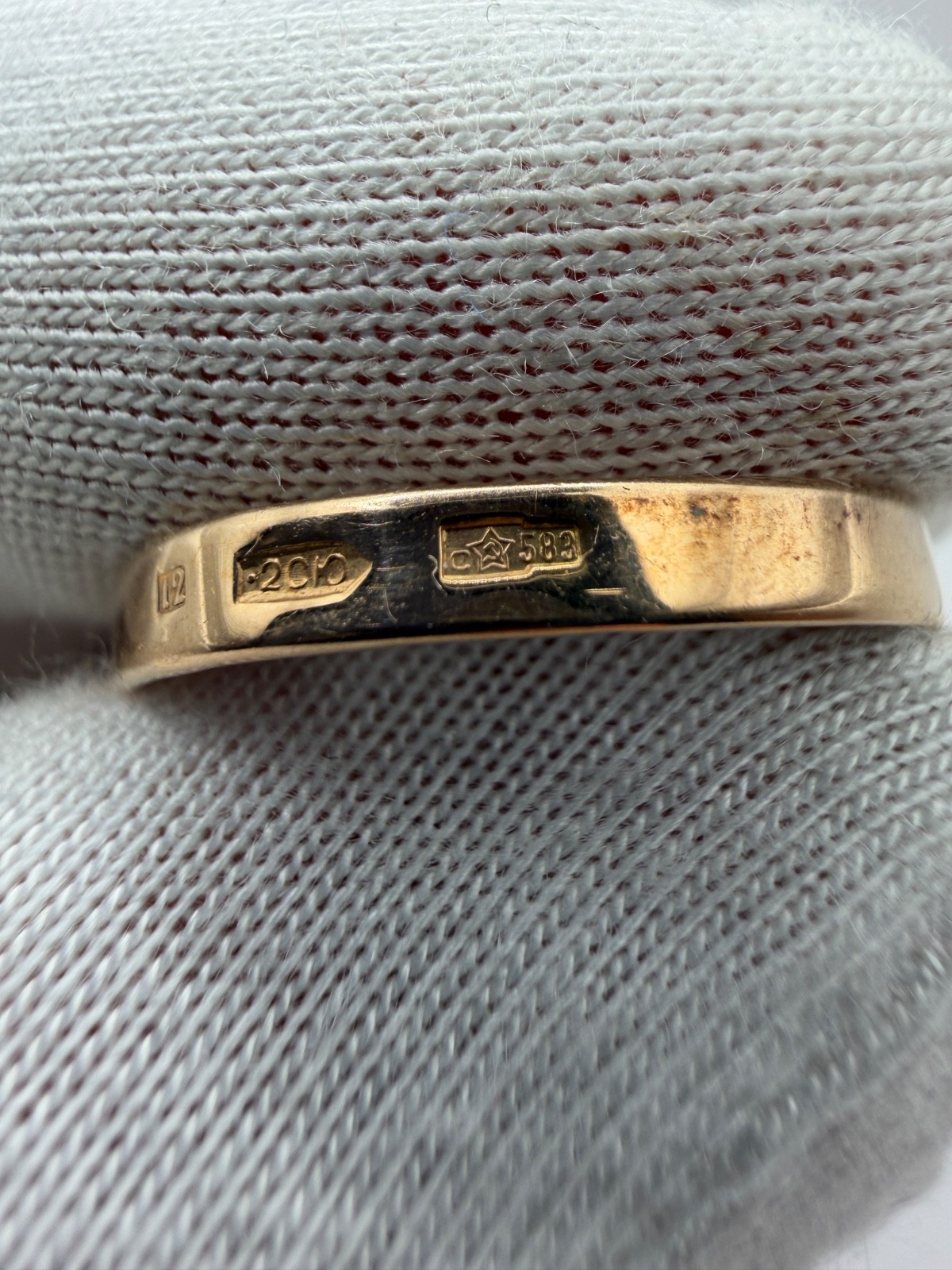 Vintage Soviet 14K Rose Gold Signet Ring 583 USSR Oval Ring Size 9.75 – 3.74g